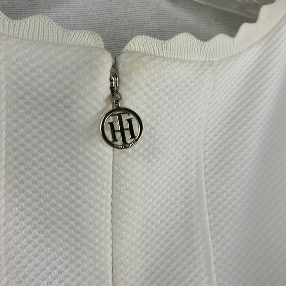 NWT Tommy Hilfiger Ivory Cream Scalloped Pique Fit & Flare Dress 6 - Picture 13 of 14
